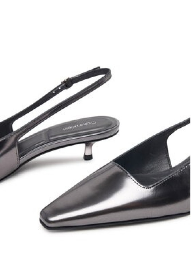 Calvin Klein Czółenka Kitten Heel Pump Sling Mirr Lth HW0HW03275 Czarny