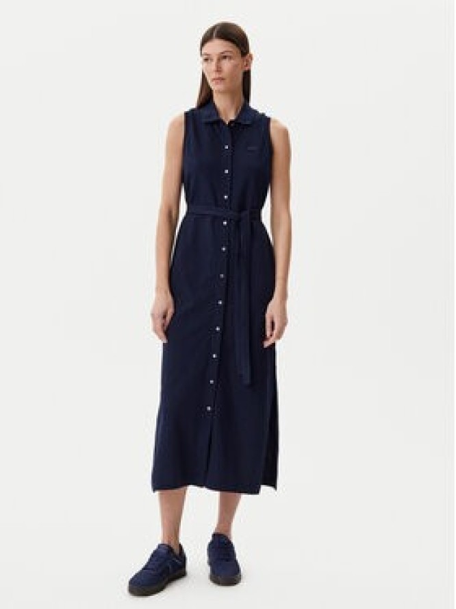 Lacoste Sukienka koszulowa EF1107 Granatowy Regular Fit