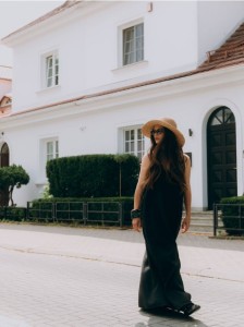 Sukienka maxi z modalu - czarny