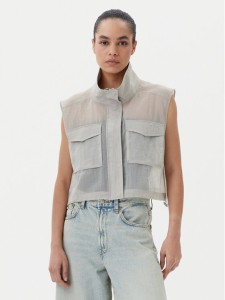 PINKO Kamizelka 104852 A2EK Szary Regular Fit