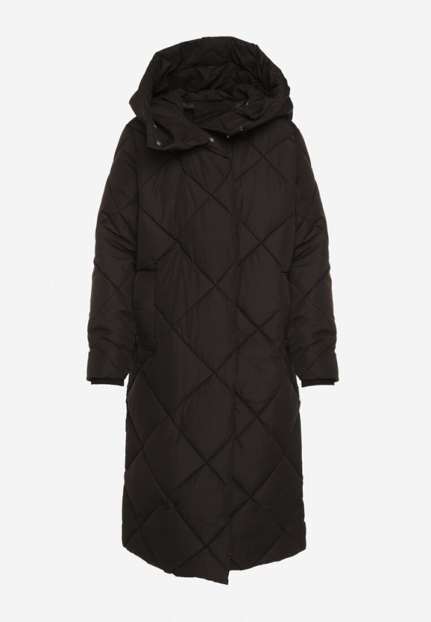 Czarna Kurtka z Geometrycznym Pikowaniem Johnatta