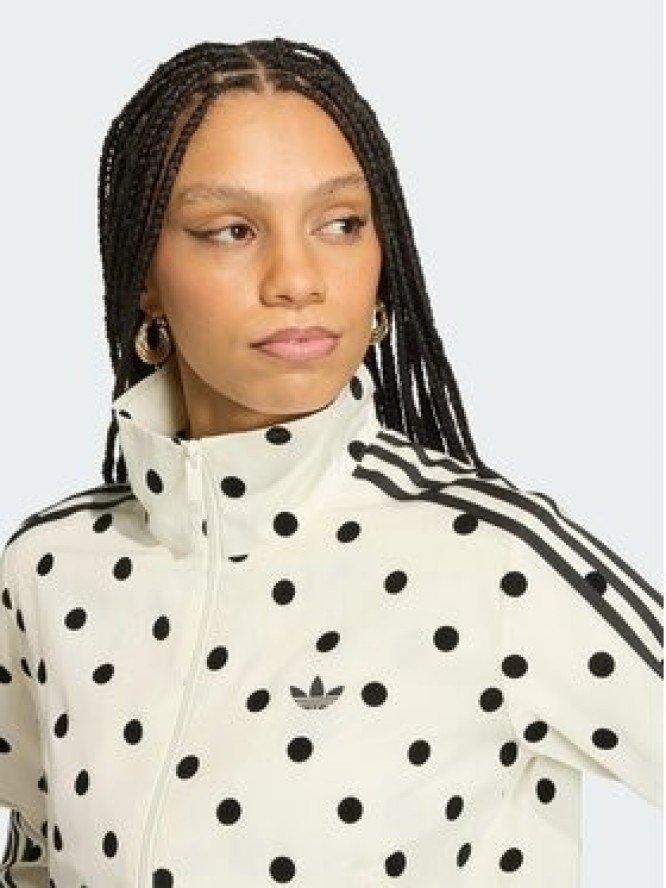 adidas Bluza Satin Polka Dots Tt Track Top KV1165 Kremowy Regular Fit