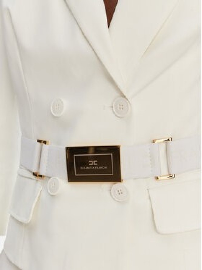 Elisabetta Franchi Marynarka GI-224-61E2-V590 Biały Regular Fit
