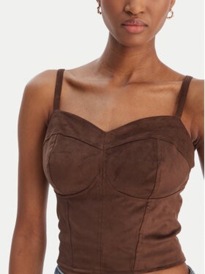 Guess Top W6RH03 WJ472 Brązowy Slim Fit