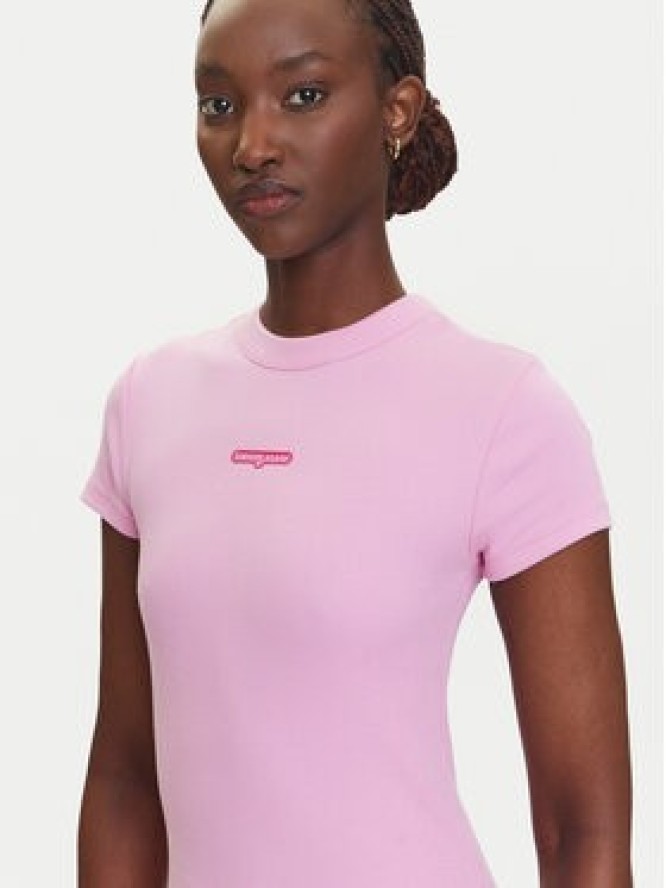 Tommy Jeans Sukienka codzienna Script DW0DW21186 Różowy Slim Fit