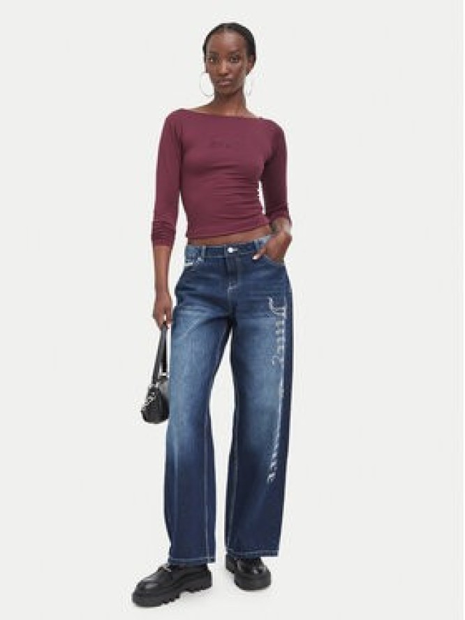 Juicy Couture Bluzka JCWCT226329 Bordowy Slim Fit