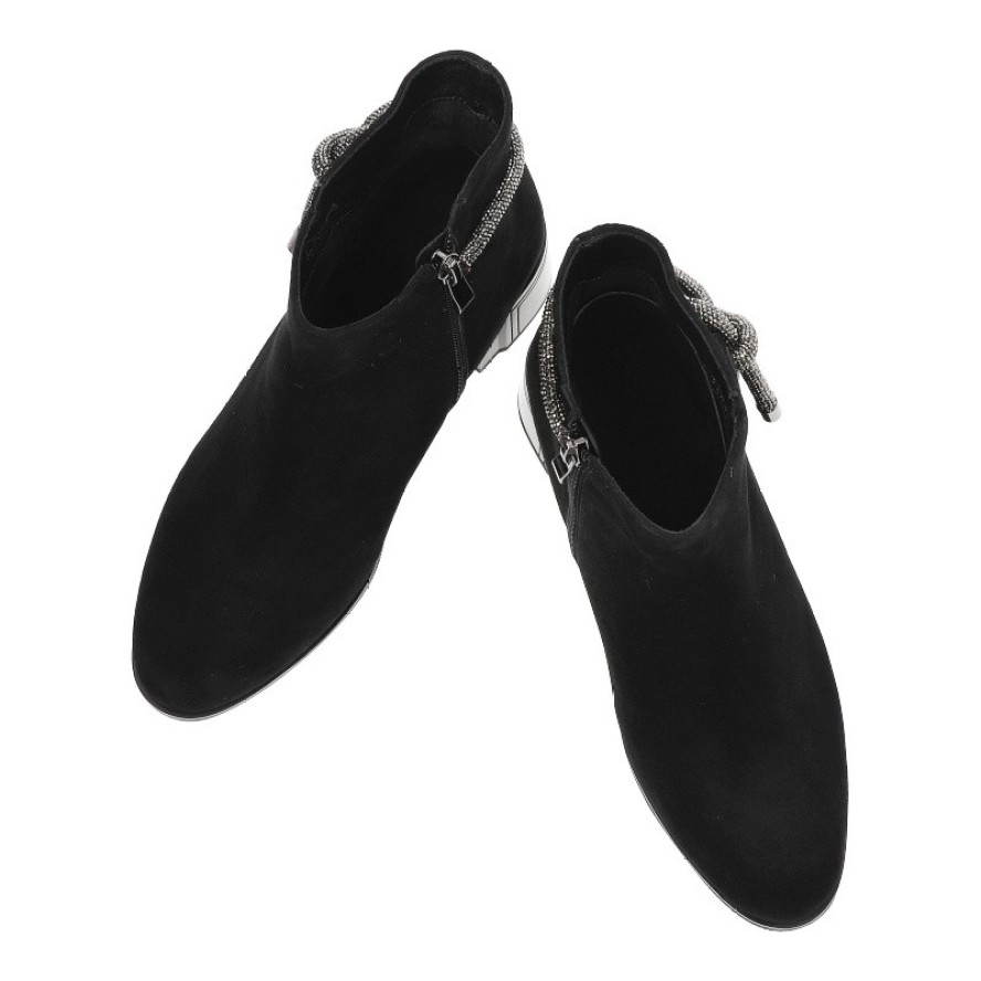 Czarne Botki S.Barski Eleganckie Ocieplane Obuwie Damskie