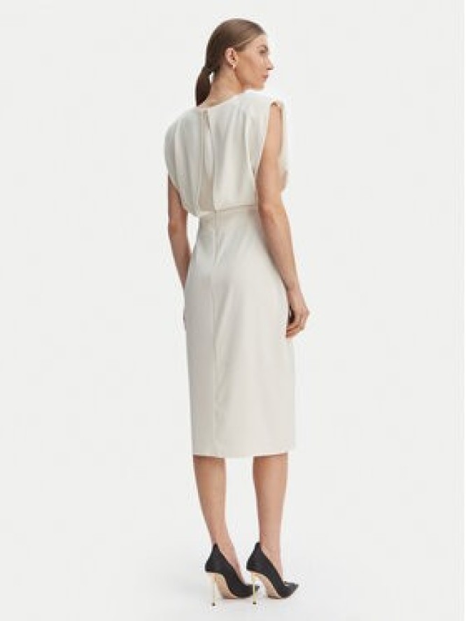 Rinascimento Sukienka koktajlowa CFC0127570003 Biały Slim Fit