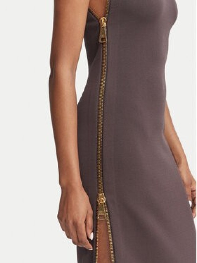 Elisabetta Franchi Sukienka wieczorowa AM-07B-66E2-V700 Brązowy ciemny Slim Fit