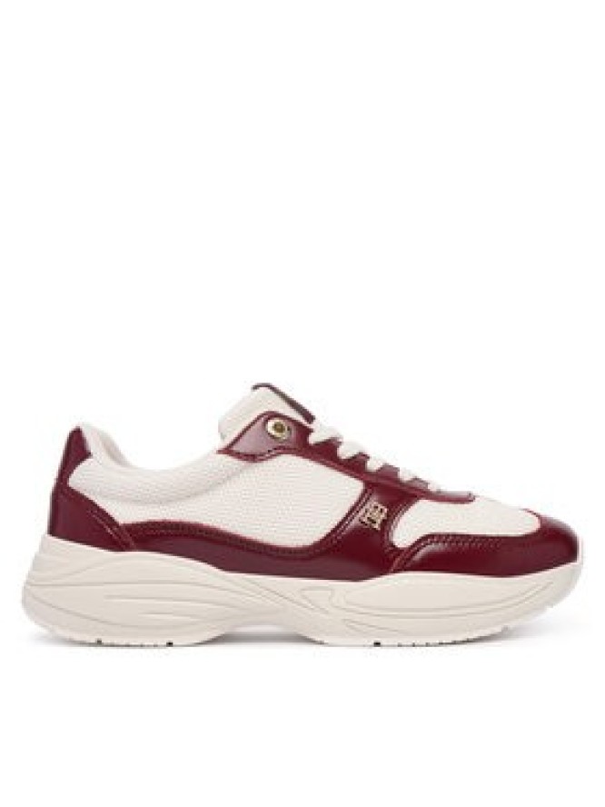 Tommy Hilfiger Sneakersy Modern Runner Shiny Leather FW0FW09413 Bordowy
