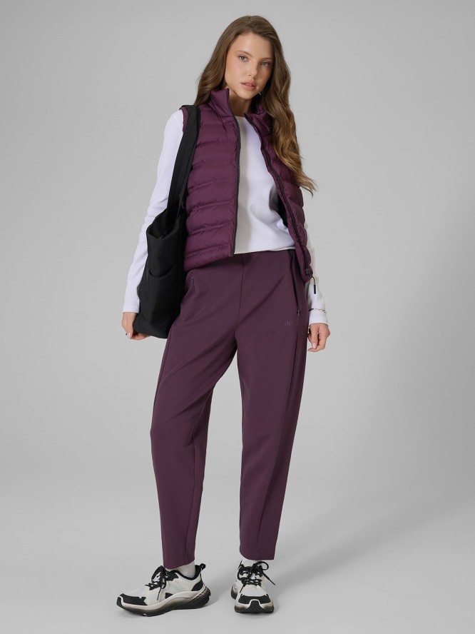 4F Bezrękawnik z wypełnieniem syntetycznym damski - fioletowy M