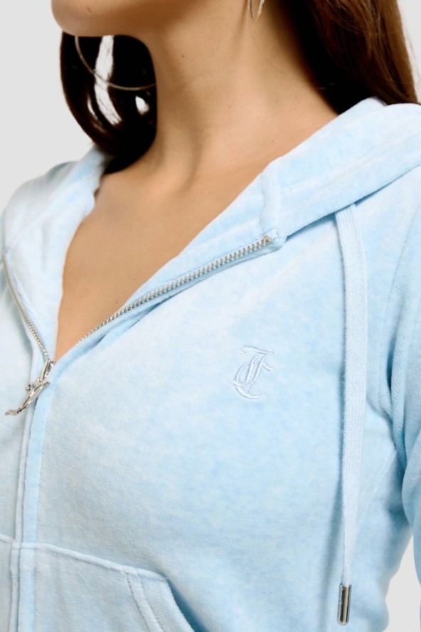JUICY COUTURE Błękitna damska bluza Robertson Hoodie, Rozmiar L
