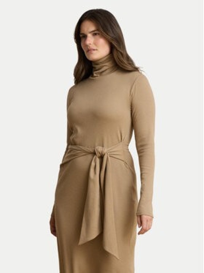LAUREN RALPH LAUREN Sukienka dzianinowa 200980028500 Beżowy ciemny Slim Fit