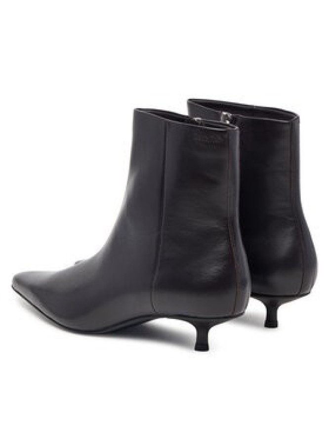 Calvin Klein Botki Kitten Heel Ankle Boot Lth HW0HW03165 Brązowy ciemny