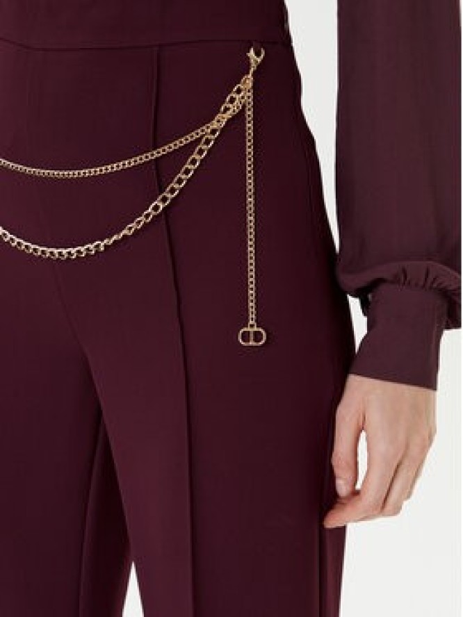 TWINSET Spodnie palazzo 252TP2281 Bordowy Wide Leg