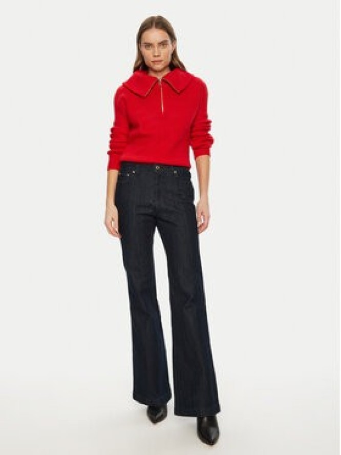 Morgan Sweter 242-MCOLAR Czerwony Regular Fit