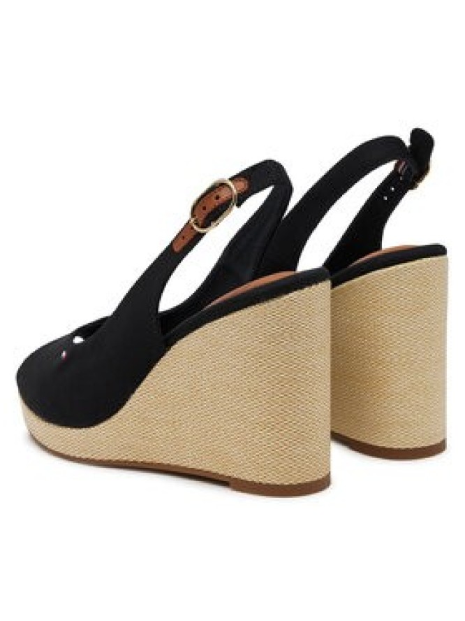 Tommy Hilfiger Espadryle Flag High Wedge Espad Slingback FW0FW08597 Czarny