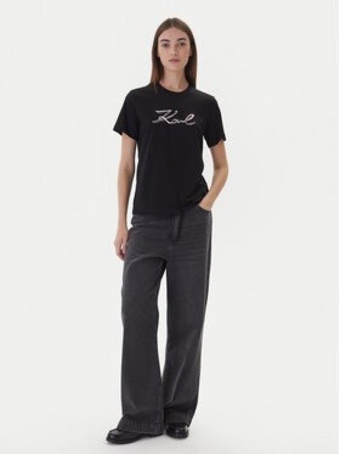 KARL LAGERFELD T-Shirt A4W17052 Czarny Regular Fit