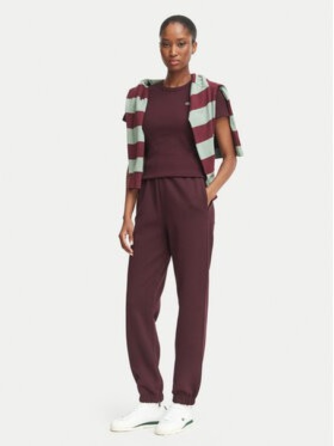 Lacoste Spodnie dresowe XF5244 Bordowy Regular Fit