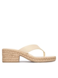 Calvin Klein Klapki Block Heel Espa 50 Thong Lth HW0HW02902 Beżowy