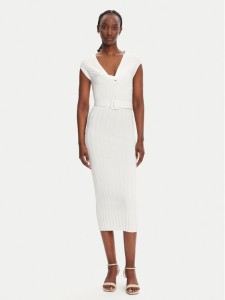 Liu Jo Sukienka dzianinowa WA5365 MS55N Biały Slim Fit