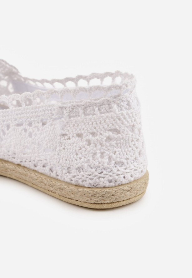 Białe Ażurowe Espadryle na Podeszwie z Plecionki Satisfyinglys