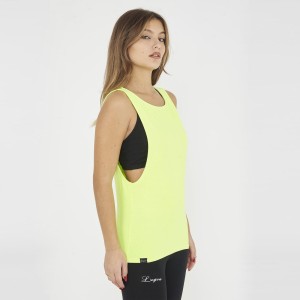Kobieta Fitness Top NISHER Żółty Fluorescencyjny