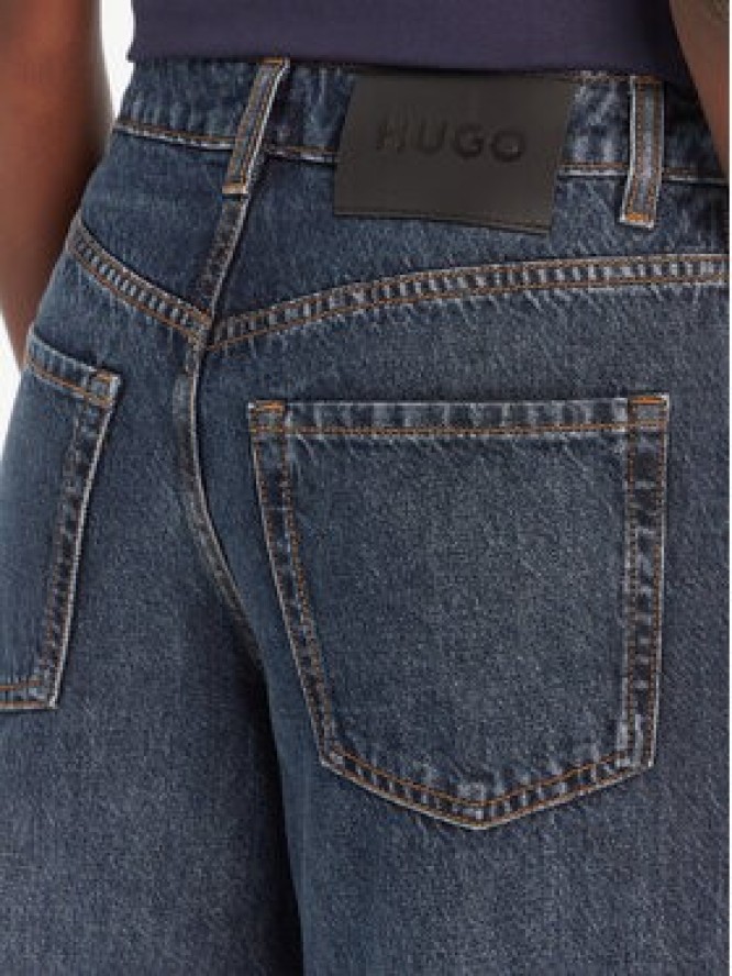 HUGO Jeansy Gealena_2 50542144 Granatowy Wide Leg
