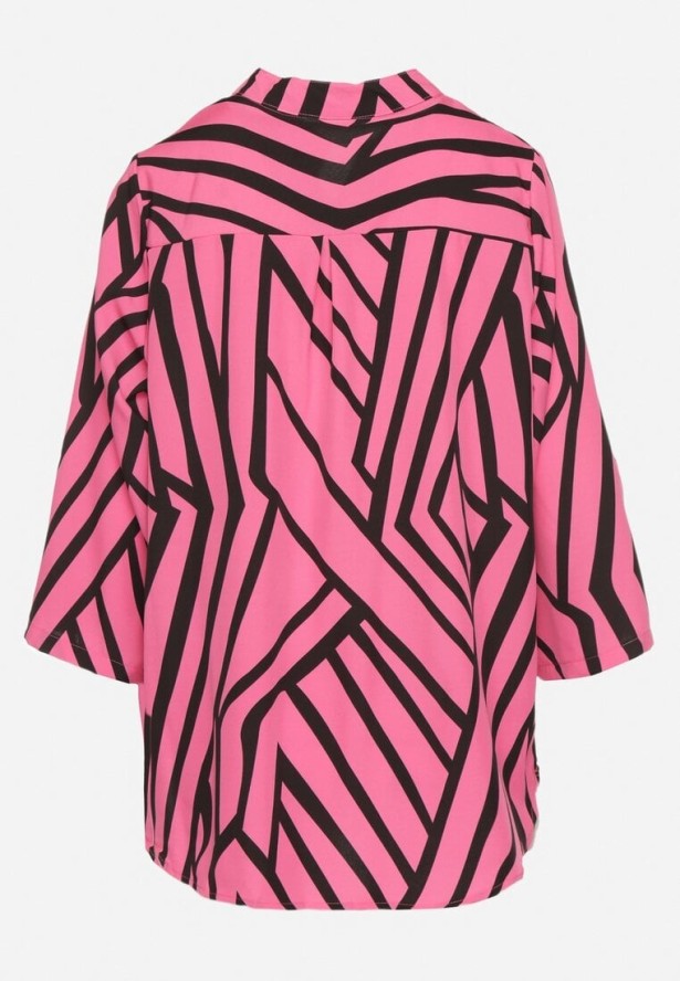 Fuksjowa Koszula z Bawełną i Geometrycznym Wzorem Tiarine