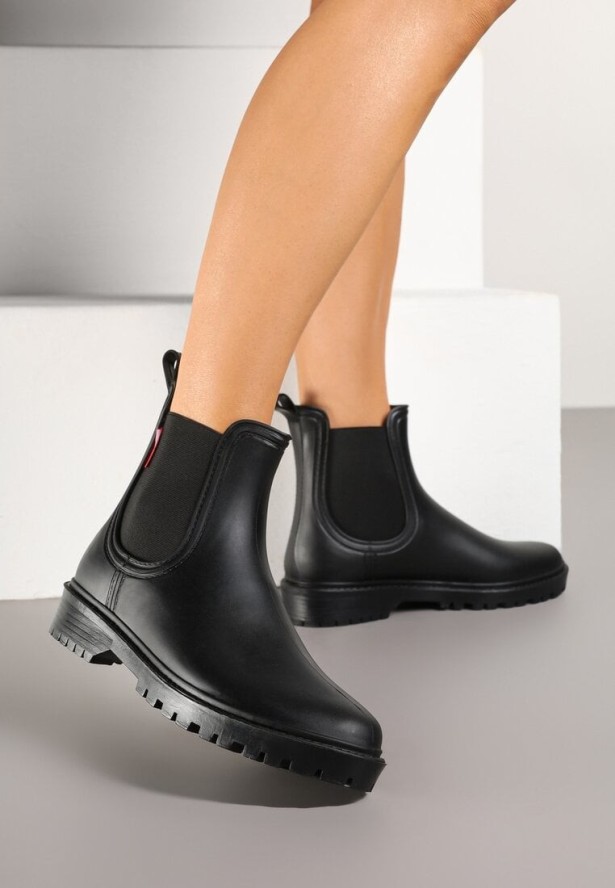 Czarne Kalosze w Stylu Sztybletów Bellexia