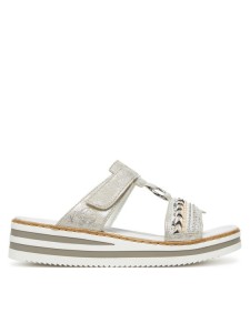 Rieker Klapki V02M6-40 Srebrny