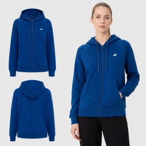 BLUZA DAMSKA 4F DRESOWA ROZPINANA Z KAPTUREM BASIC KOLOR ZIELONY