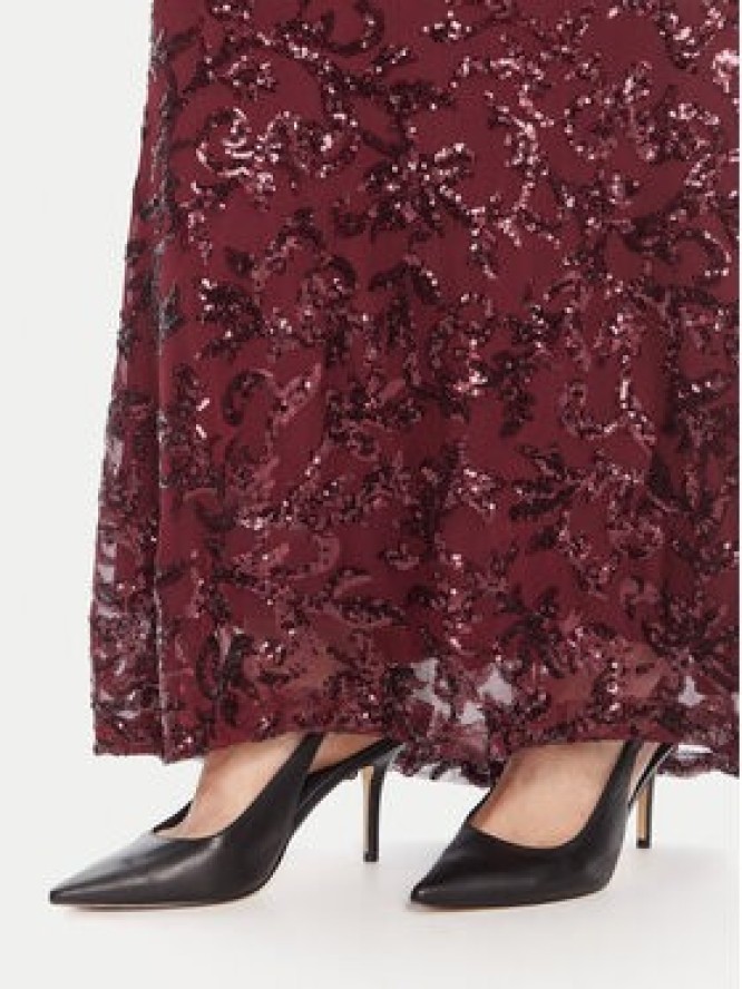 Rinascimento Sukienka wieczorowa CFC0125132003 Bordowy Slim Fit