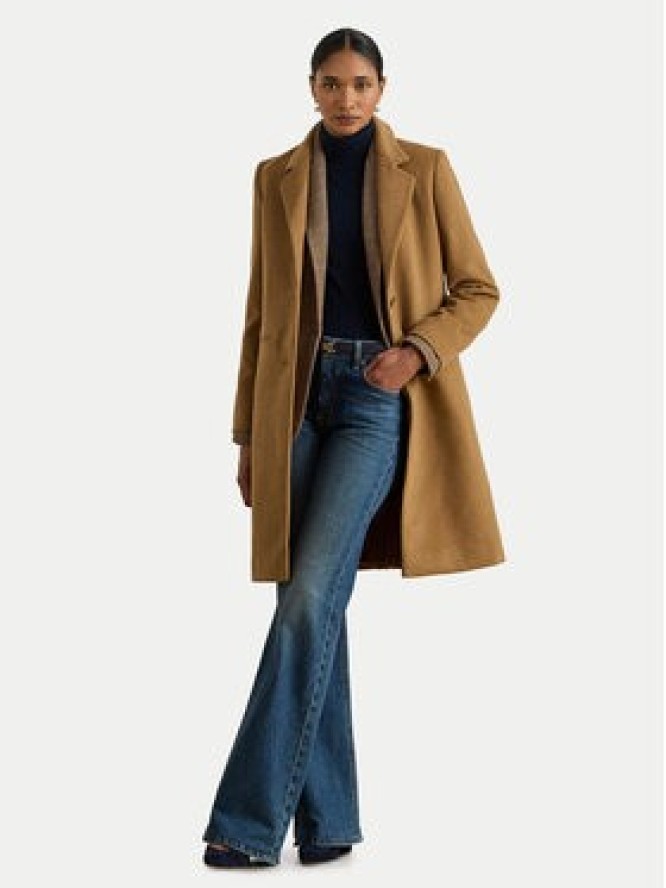 LAUREN RALPH LAUREN Płaszcz wełniany 297P04141002 Brązowy Regular Fit