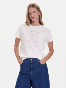 Guess T-Shirt V5BI16 K8FQ4 Biały Regular Fit