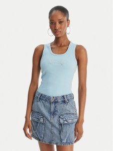 Juicy Couture Top Thin Strap JCWLV126308 Błękitny Slim Fit
