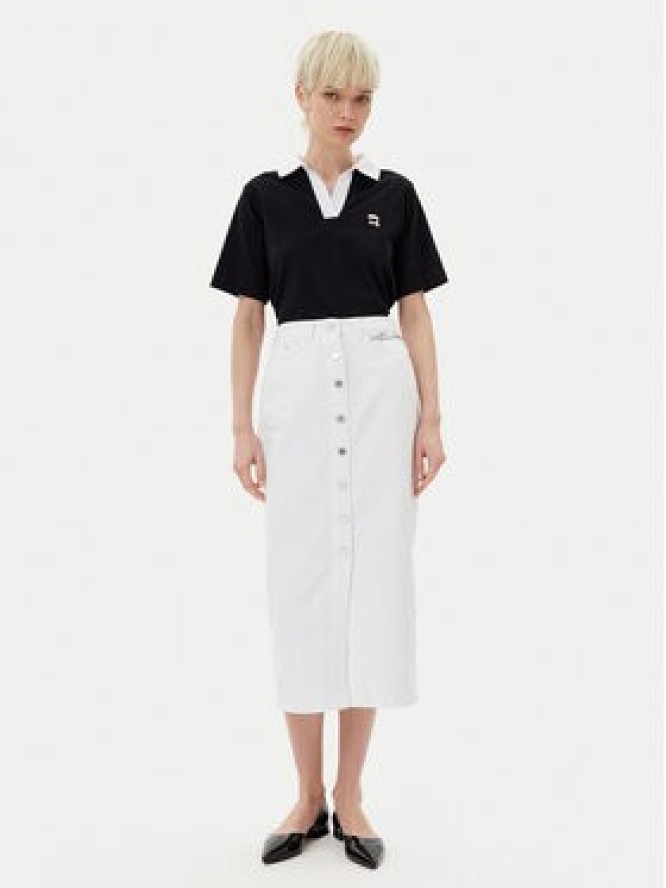 KARL LAGERFELD Spódnica jeansowa A2W12020 Biały Regular Fit