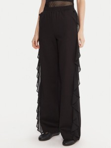 TWINSET Spodnie materiałowe 252LI2NCC Czarny Regular Fit