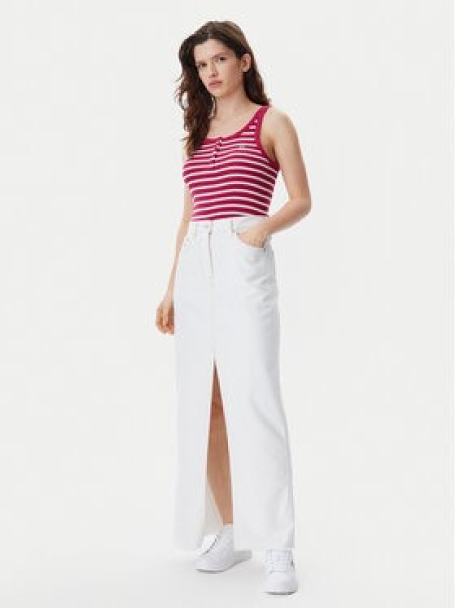 Tommy Jeans Top DW0DW19492 Czerwony Slim Fit