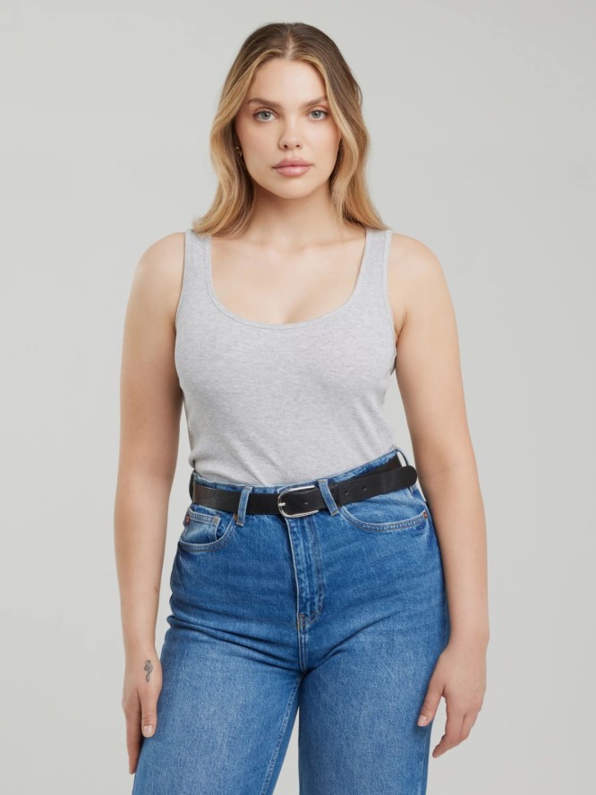 Koszulka damska na ramiączkach szara Alena 901