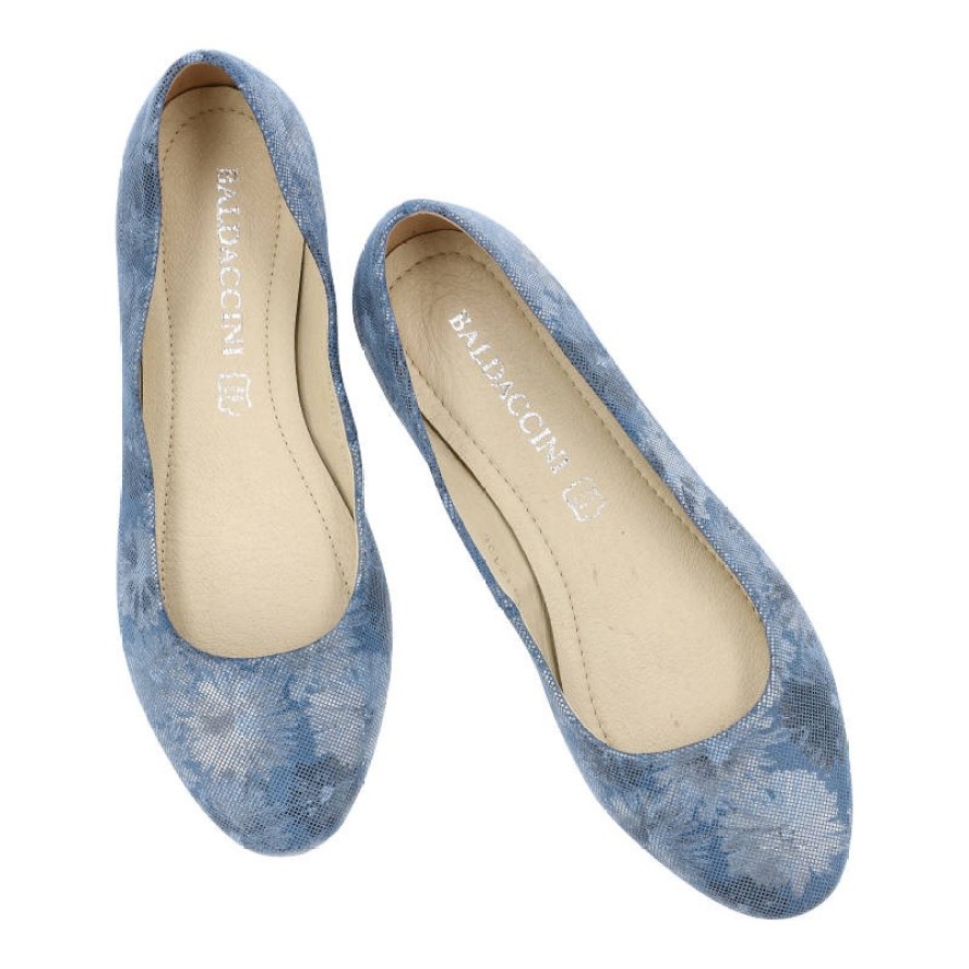 Baleriny damskie Baldaccini, wsuwane i na płaskiej podeszwie, niebieskie, 786500-Spirit-E