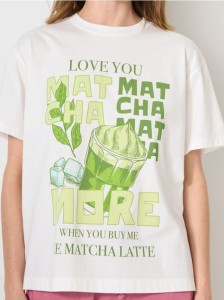 Bawełniana koszulka z kolorowym nadrukiem - kremowy