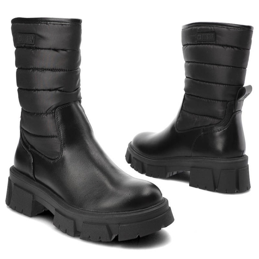 Czarne Kozaki Big Star Modne Wygodne Buty Damskie