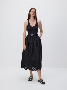 Sukienka maxi z paskiem - czarny