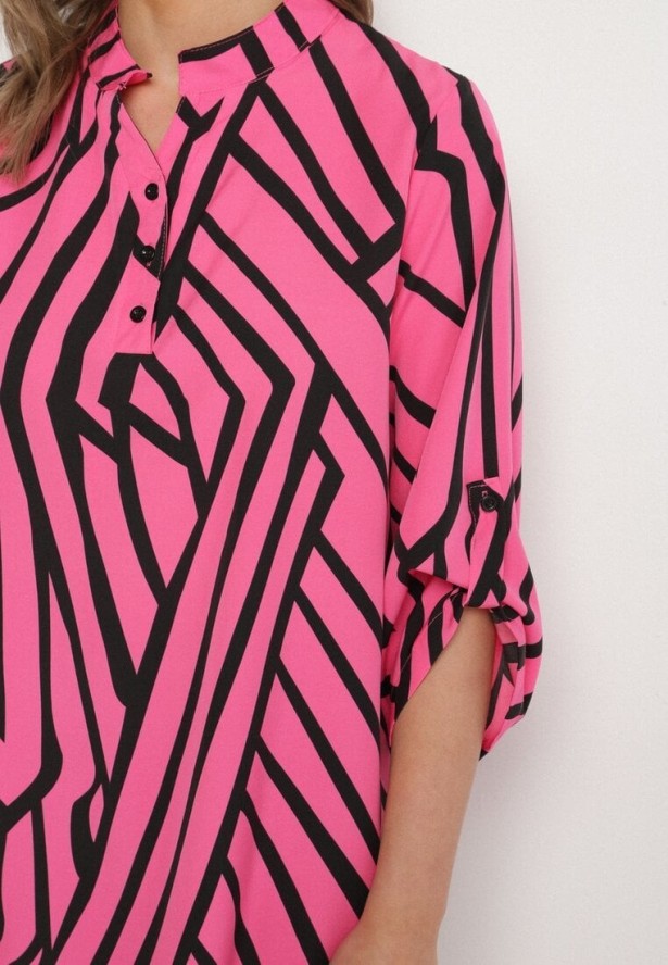 Fuksjowa Koszula z Bawełną i Geometrycznym Wzorem Tiarine