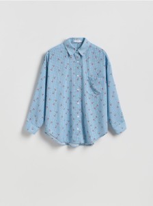 Wzorzysta koszula - jasnoniebieski