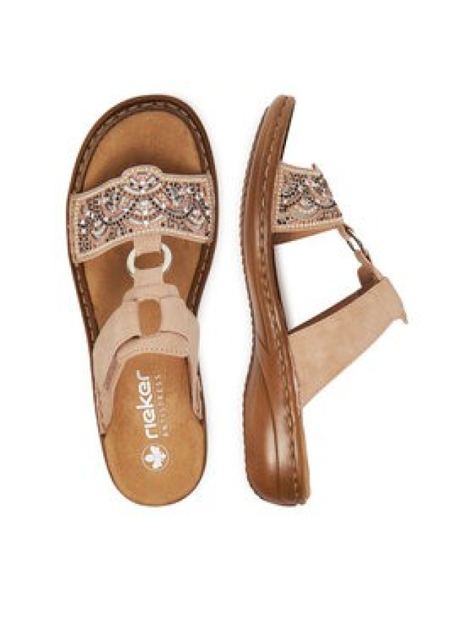 Rieker Klapki 608K2-31 Beżowy