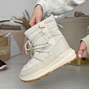 Beżowe ciepłe zimowe botki damskie Potocki 16321