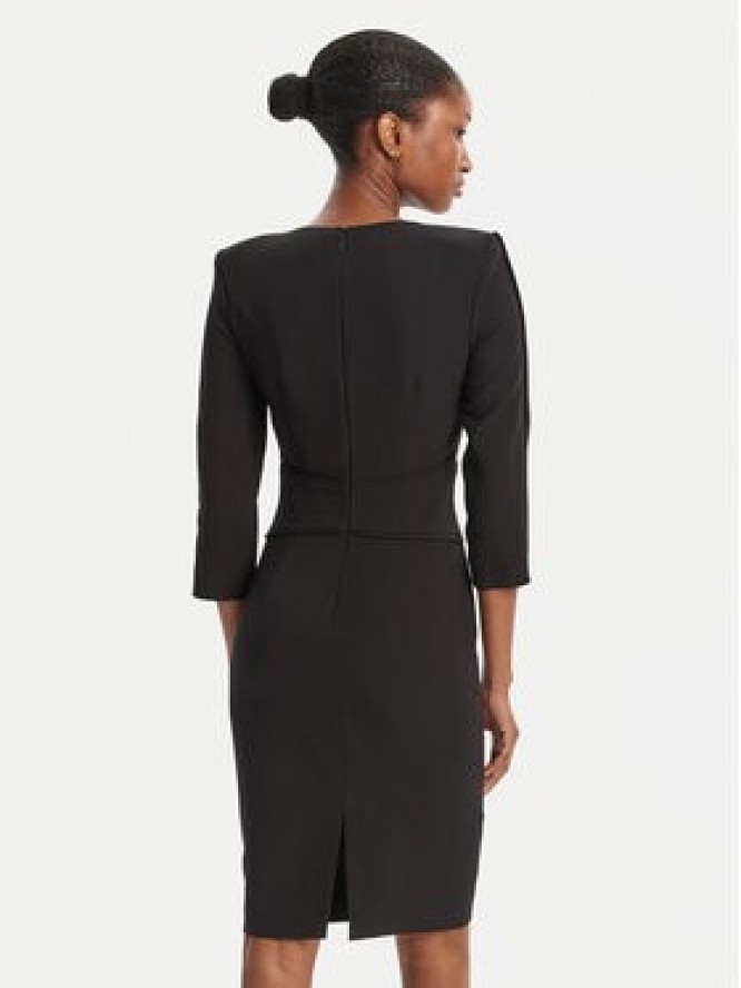 Simona Corsellini Sukienka koktajlowa A25CPAB01101 Czarny Slim Fit