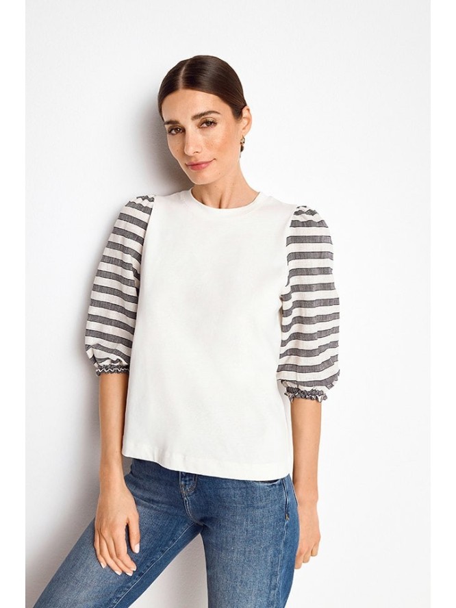 Rich & Royal Bluzka w kolorze biało-antracytowym rozmiar: M